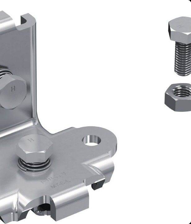 Cantoneira e fixadores em aço inox